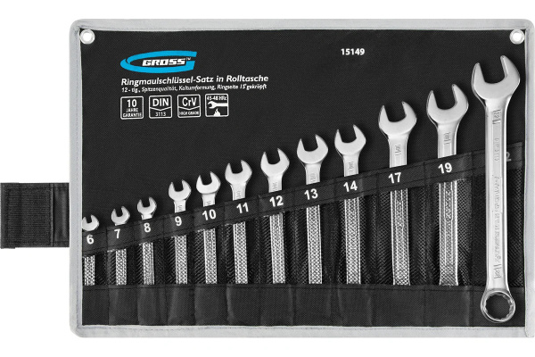 Набор ключей комбинир. 6-22 мм, 12 шт., CrV/ GROSS