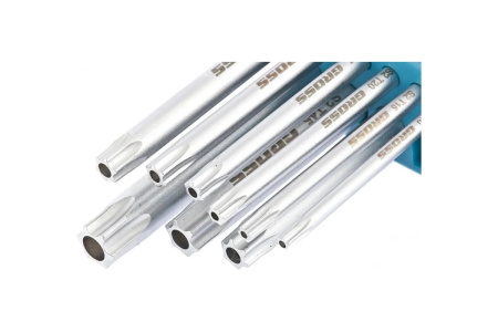 Набор ключей имбус.TORX-TT,T10-T50, 9шт.удл./Gross