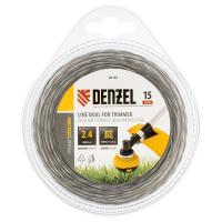 Леска д/триммера 2-х комп.квад.витая 2,4 х15м/Denzel