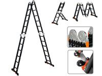 Лестница алюм. 4х6  STARTUL BLACK LINE (стрем.-332см, лестн.-690см) 17 кг