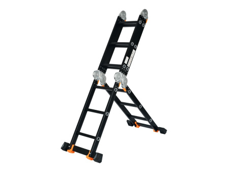 Лестница алюм. 4х6  STARTUL BLACK LINE (стрем.-332см, лестн.-690см) 17 кг
