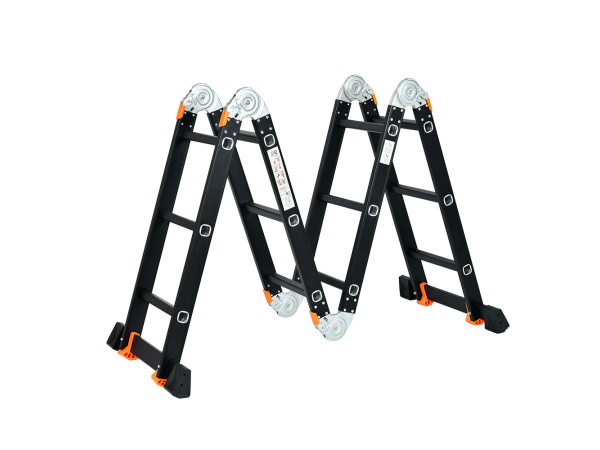 Лестница алюм. 4х3  STARTUL BLACK LINE (стрем.-175см, лестн.-355см) 12,3 кг